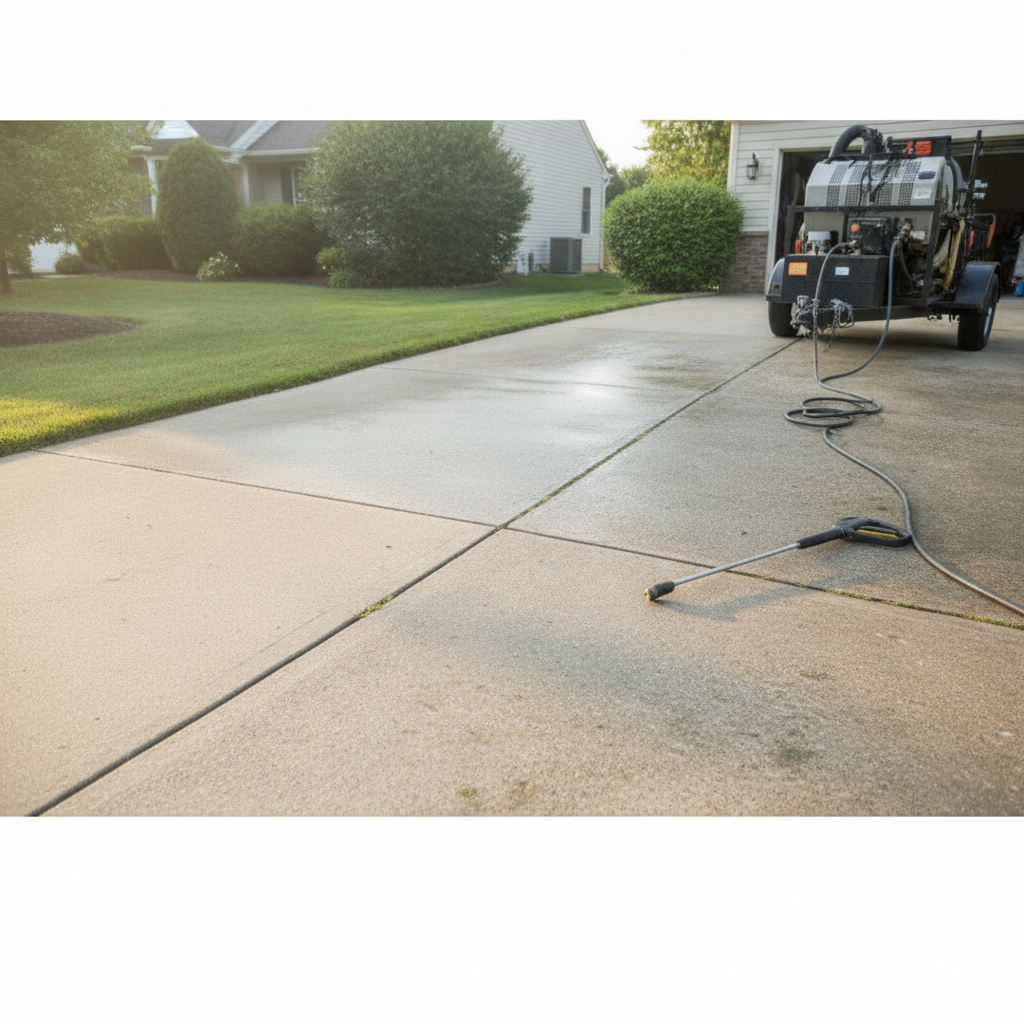 Driveway Cleaning - No Face and No Text
